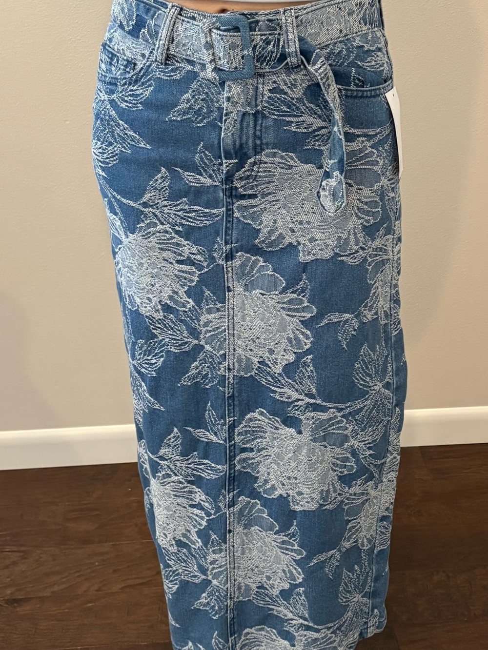 AVEC LES FILLES denim maxi skirt XS NWT